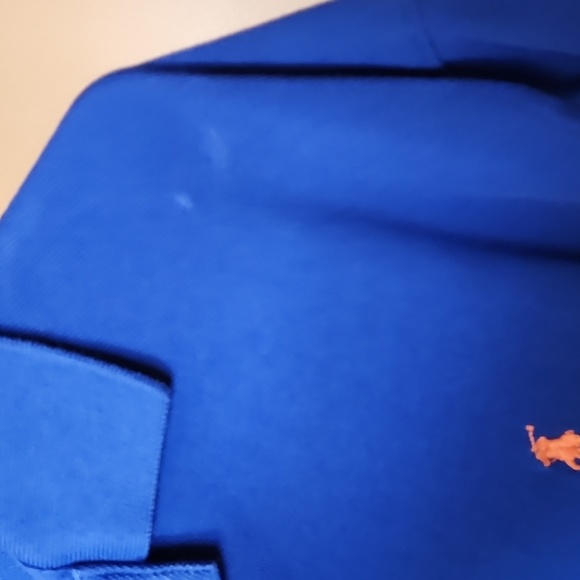 POLO RALPH LAUREN ROYAL BLUE WITH NEON ORANGE LOGO XL MEN'S POLO SHIRT - Picture 5 of 8